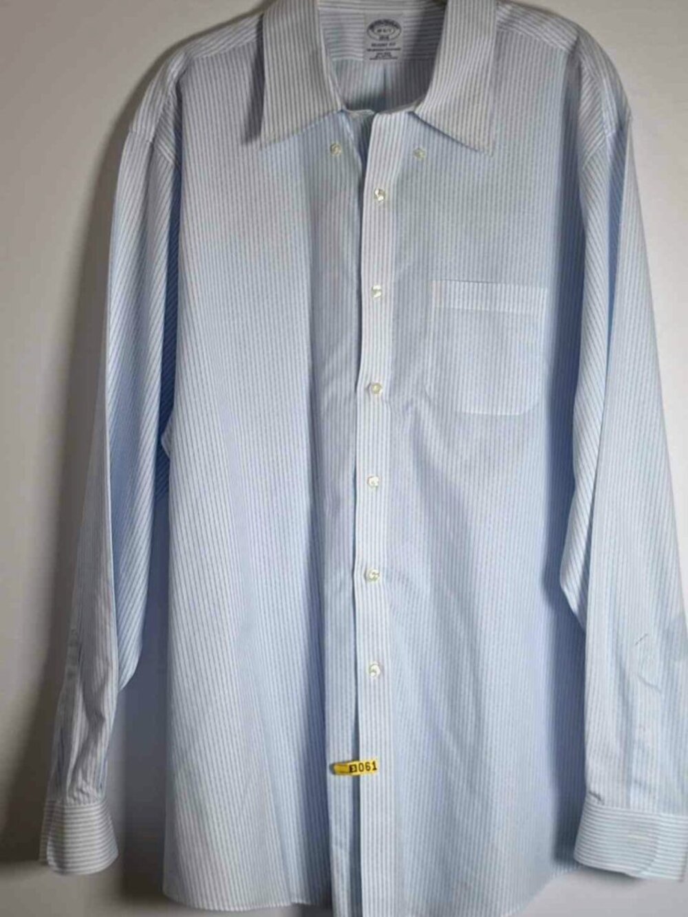 Brooks Brothers 1818 Regent Fit Mens Shirt 18, 6/7, Blue & White Stripes, Cotton